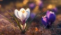Spring Crocus (Crocus albiflorus) flower Royalty Free Stock Photo