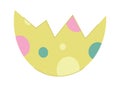 Spring cute easter eggshell flat icon Royalty Free Stock Photo