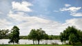 Spring day, clouds over a field02 Royalty Free Stock Photo