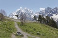 Spring day in the mountains of Dombai.The North Caucasus. Royalty Free Stock Photo