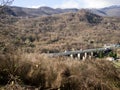 Italian motorway at Pontremoli, Lunigiana, north Tuscany. Royalty Free Stock Photo