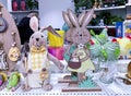 Spring decor for Easter on store shelves in Riga store