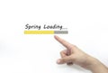 Spring Design of progress bar, loading spring with hand Royalty Free Stock Photo