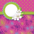 Spring Design template.Cherry flowers background a Royalty Free Stock Photo