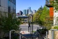 Spring District, view of downtown Bellevue from corner of new spring district