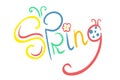 spring. doodle lettering. vector illustration