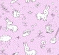 Spring doodles seamless pattern