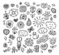 Spring doodles set. Royalty Free Stock Photo