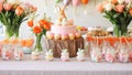 Spring Easter Dessert Table with Bunny Cupcakes, Floral Decor, and Pastel Balloons