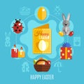 Spring Easter Flat Concept Royalty Free Stock Photo