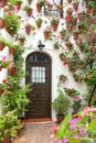 Spring and Easter Flowers Decoration of Old House, Spain, Europe Royalty Free Stock Photo