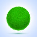 Spring eco poster illustration with grass globe