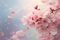 Spring Equinox Symbolism: Delicate Cherry Blossoms in Pastel Sky.