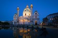 Spring evening at the Karlskirche. Vienna, Austria Royalty Free Stock Photo