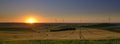 Spring evening light and sunset on the landscape near Arroyo del Olivillo between Sanlucar and Jerez de la Frontera, Cadiz, Andalu