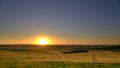 Spring evening light and sunset on the landscape near Arroyo del Olivillo between Sanlucar and Jerez de la Frontera, Cadiz,