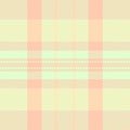 Spring fabric check background, expressive vector texture pattern. Realistic tartan plaid textile seamless in light and orange Royalty Free Stock Photo