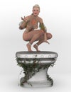 Spring fae on pedestal Royalty Free Stock Photo