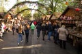 Spring fair with crowded street