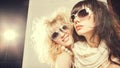 Spring Fashion portrait of a beautiful young womans wearing sunglasses Royalty Free Stock Photo
