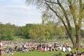 Spring feelings - young people chilling in the park