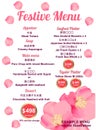 Spring Festive Menu. Happy valentines day menu background. Design template for holidays with flowers.