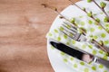 Spring Festive Table Setting with Cutlery. Royalty Free Stock Photo