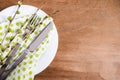 Spring Festive Table Setting with Cutlery. Royalty Free Stock Photo