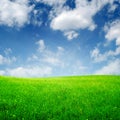 Spring field and clouds