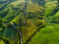 Spring in the fields of Tuscany in the sunset