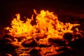 Spring of fire water. Burning methane in water. Cold fire Royalty Free Stock Photo