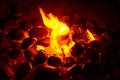 Spring of fire water. Burning methane in water. Cold fire Royalty Free Stock Photo