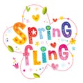 Spring fling lettering design Royalty Free Stock Photo