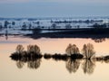 Spring flood on Oka River Royalty Free Stock Photo