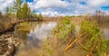 Spring flood on the river Royalty Free Stock Photo