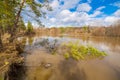 Spring flood on the river. Royalty Free Stock Photo
