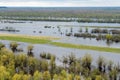 Spring flood on the Siberian river Royalty Free Stock Photo