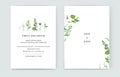 Spring floral minimalist wedding invite, save the date card design. Watercolor style white lilac flower, ranunculus bud, rose,