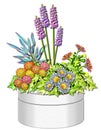 Spring Floral Planter illustration