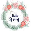 Spring Floral Vector Wreath