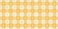 Spring floral vibrant gingham orange yellow vector pattern background, plaid daisy wallpaper Royalty Free Stock Photo