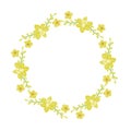 Spring floral wreath of daffodils. Easter concept