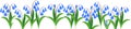 Spring flower border with blue flowering Siberian squill or Scilla siberica