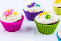 Spring Flower Cupcakes Royalty Free Stock Photo