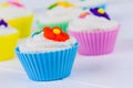 Spring Flower Cupcakes Royalty Free Stock Photo