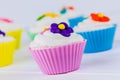 Spring Flower Cupcakes Royalty Free Stock Photo