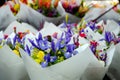 Spring flower season at Redmond farmer market Royalty Free Stock Photo