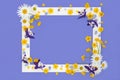 Spring Flower and Wildflower Background Frame Royalty Free Stock Photo