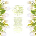 Spring flowers backround with text lettering. Royalty Free Stock Photo