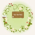 Spring Flowers Bird Vintage Love Romantic Wreath